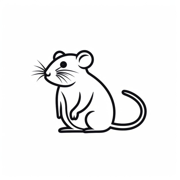 Photo animated rat outline icon vector illustration in lowell herrero style