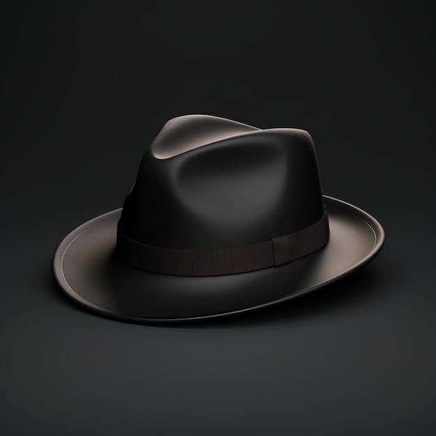 Animated Style Black Fedora HyperRealistic Detailed Rich