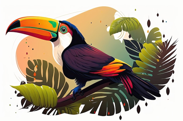 Animated Toucan Птица тропиков тукан