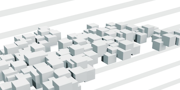 Cubi quadrati bianchi animati colonne geometriche astratte a gradiente casuale