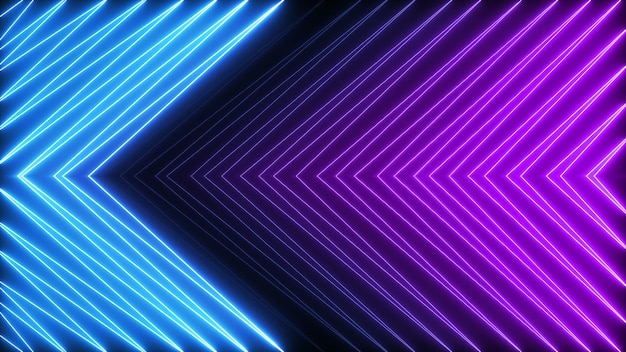 Animated zig zag neon light seamless loop modern motion graphics background