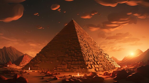 Foto animatie van de piramide