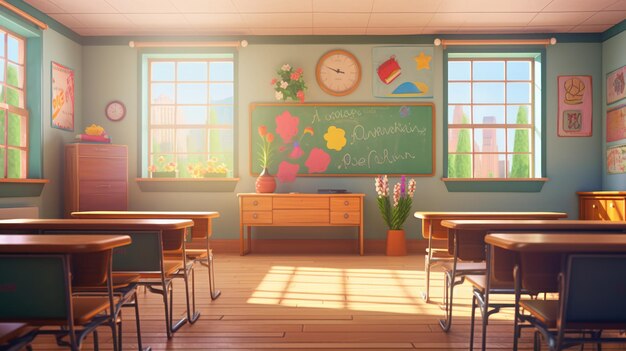 Animation of classroom morning time