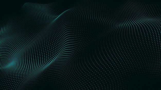 Анимационный кибер- или технологический фон Абстрактный анимированный фон частиц с формой Trapcode Абстрактный Trapcode Form Цифровая волна частиц и световой фон