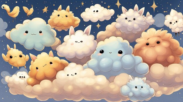 Animation of Happy Clouds