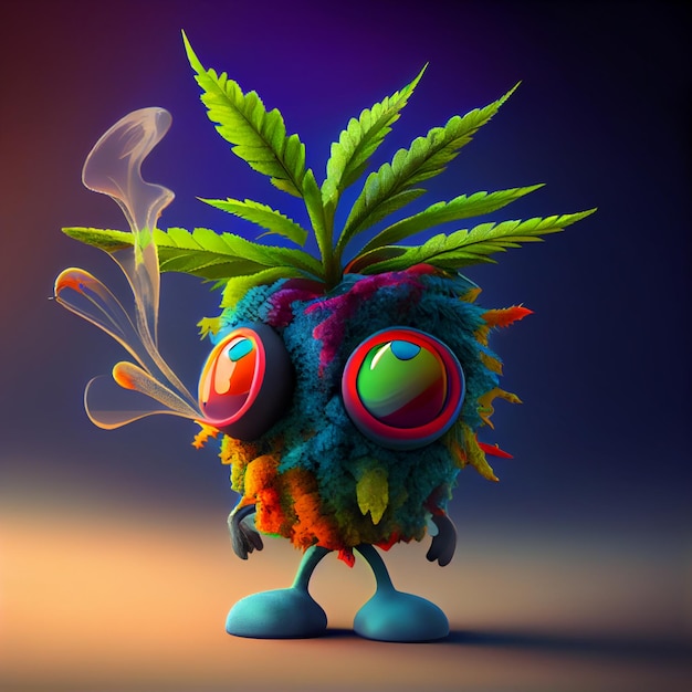 Animation marijuana buds hashish generative ai