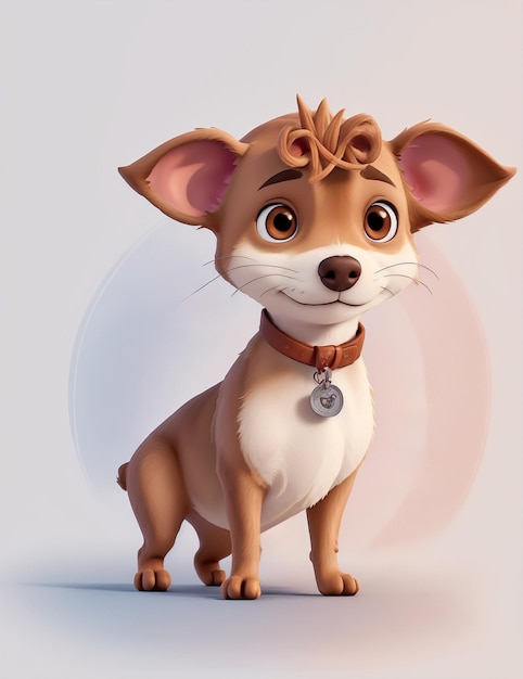 Animation photo of a cute dog's happy gaze