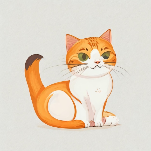 Animation style vector illustration of a Cat flat stylized