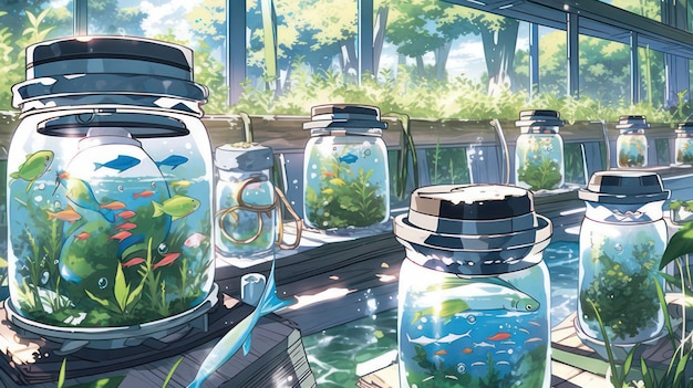Аниме Aquascapes Откройте для себя яркие миры в Fish Tank Delight