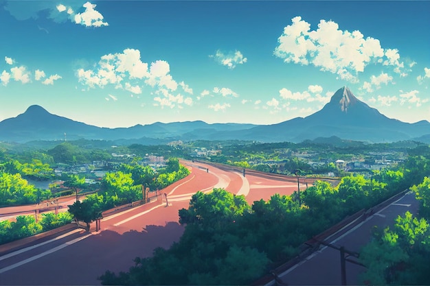 Anime Art Style Beautiful Nature View Illustrations