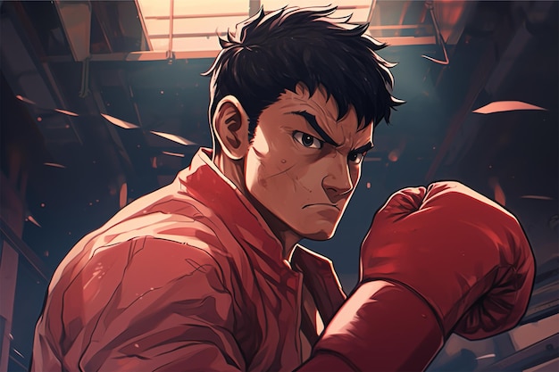 anime boxing cartoon neon