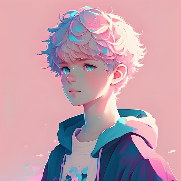 Premium AI Image  Anime boy man avatar ai generative art