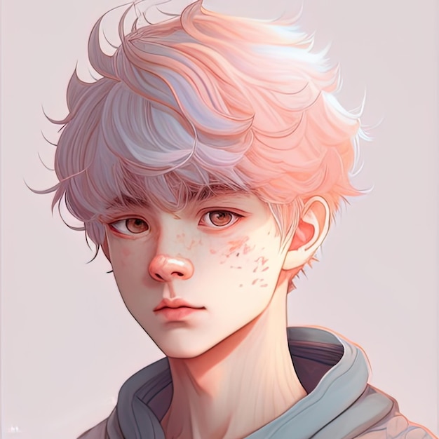 Anime Boy Avatar Ai Generative Art Stock Illustration