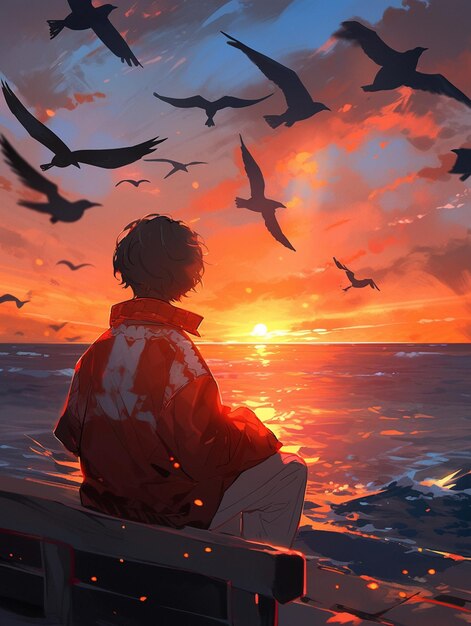 ArtStation - Flying, Anime Digital Painting with Adobe Photoshop