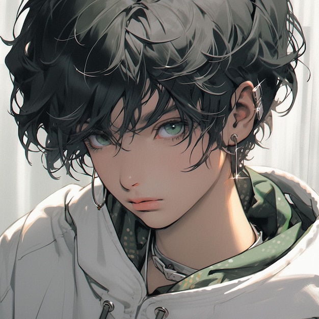 Black-haired man with jacket illustration, Fan art Character Anime