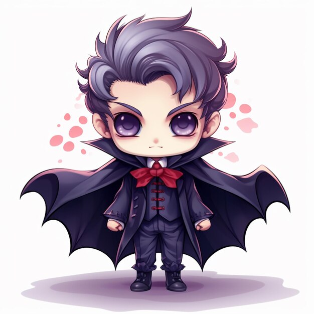 Premium AI Image | anime boy with black hair and a red bow tie ...