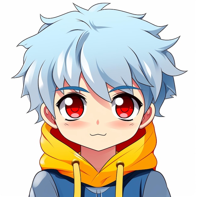 Premium AI Image  Anime boy with a hoodie and a blue background