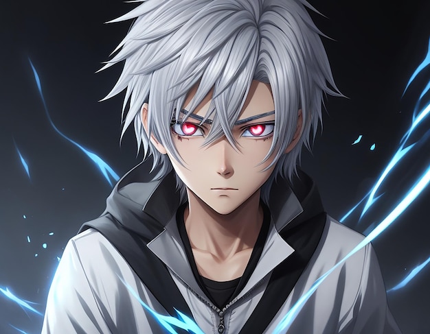 Boy with Blue Glowing Eyes Anime Wallpaper - Anime Wallpaper 4k