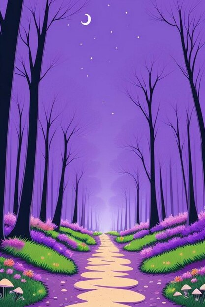 Анимэ в стиле мультфильмов лесный лес фон баннер