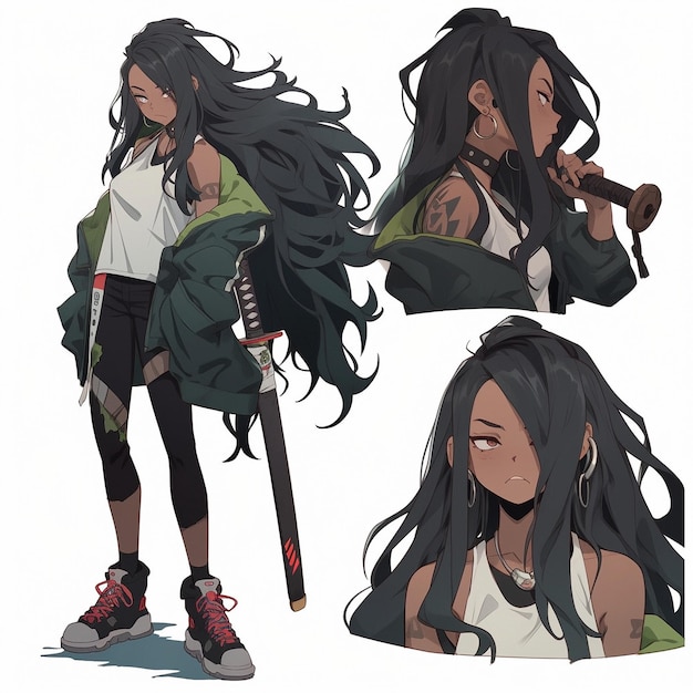 Premium Photo  Anime character concept art