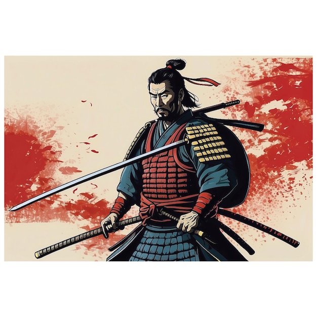 Photo anime character design drawings from japanese samurai