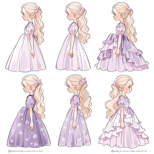 Anime Character Design Female Art Nouveau Inspired Gown Garden Wedding Tall Soft Li Concept Art