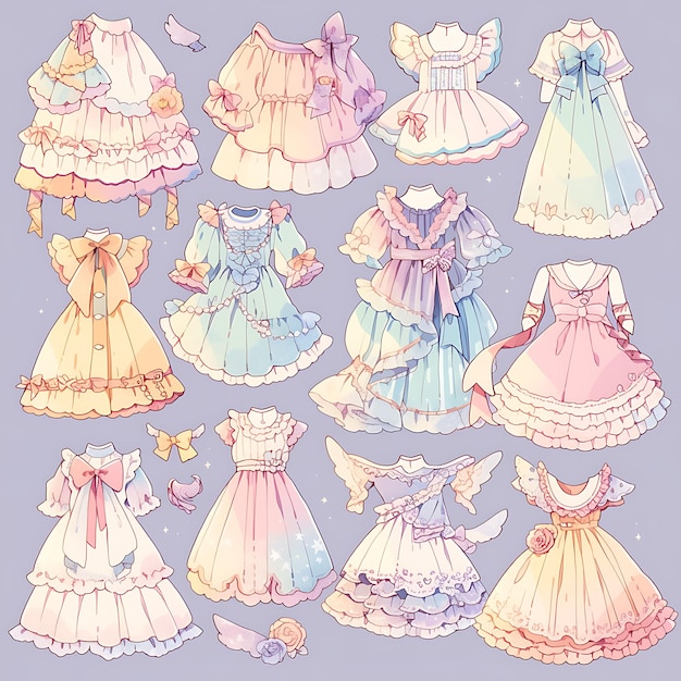 Photo anime character design female fairy tale inspired dress magical wedding average hei concept art