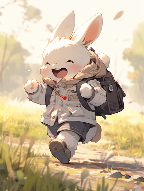 Premium AI Image  anime character with backpack and backpack in