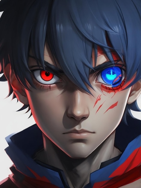 Premium AI Image | the red eye of the anime character