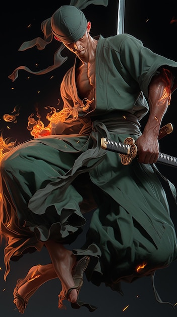 One Piece Roronoa Zoro & Swords Black Wallpapers for iPhone 4k