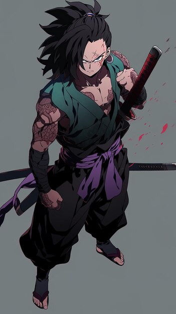 Photo anime character with a sword and a sword