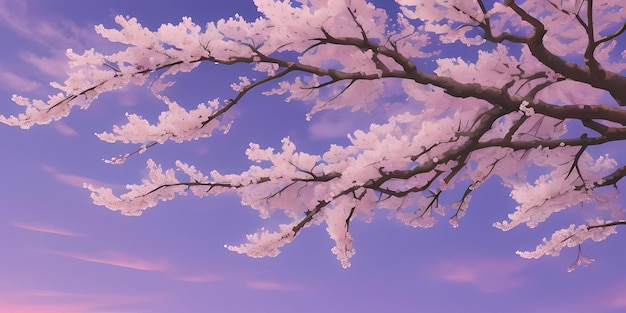 Anime cherry blossom forest scenic japanese pink sakura trees mount fuji lake reflection day sky