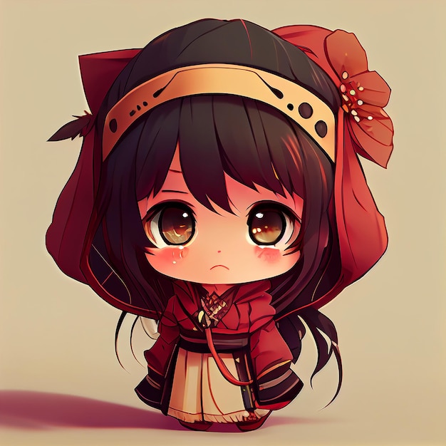 Anime Chibi Style Girl Character Generative Ai