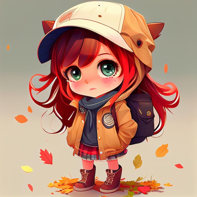 Anime chibi style girl karakter generatieve ai