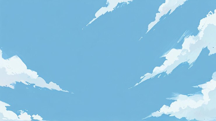 Photo 活気のある青い空と日光のアニメ・コミックスタイルのシーン