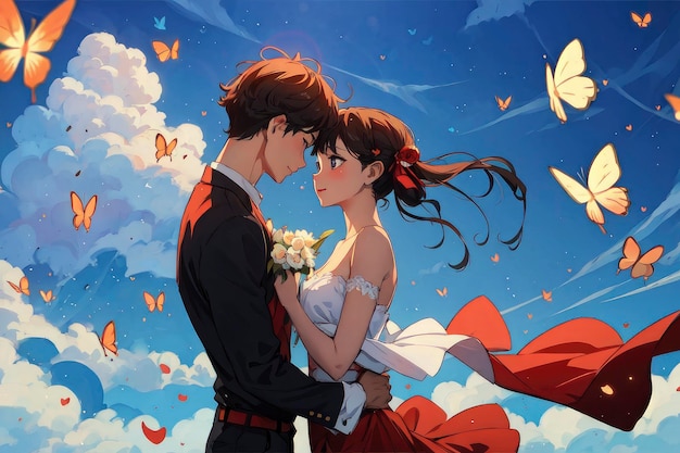 Anime Couple in Love Facebook Cover - Characters