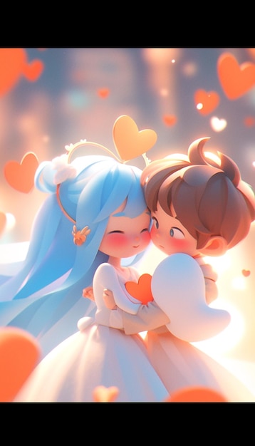 Anime couple kissing HD wallpaper