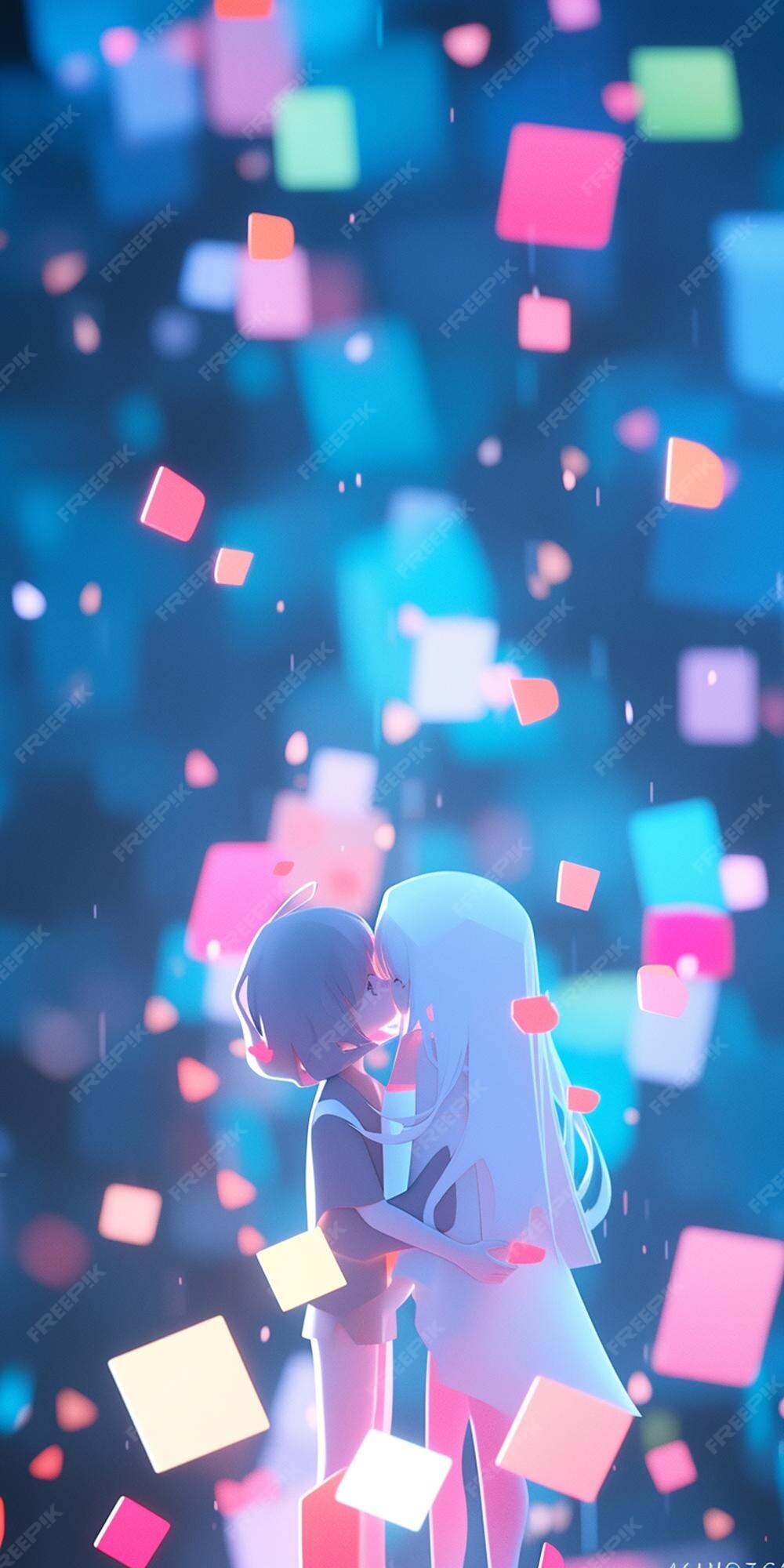 Anime couple., kiss, anime, couple, love, HD wallpaper