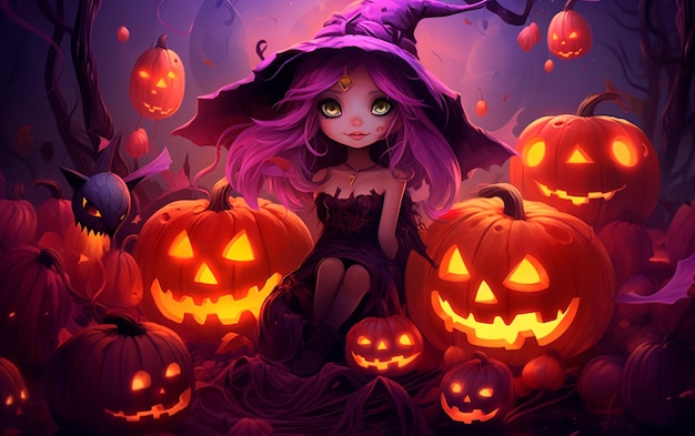 anime creature image for colorful halloween