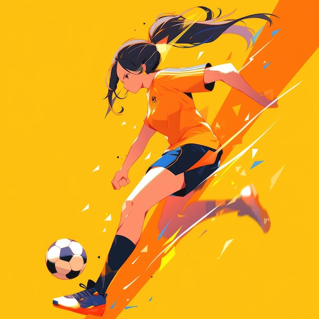 Anime cute girl soccer playerai generated