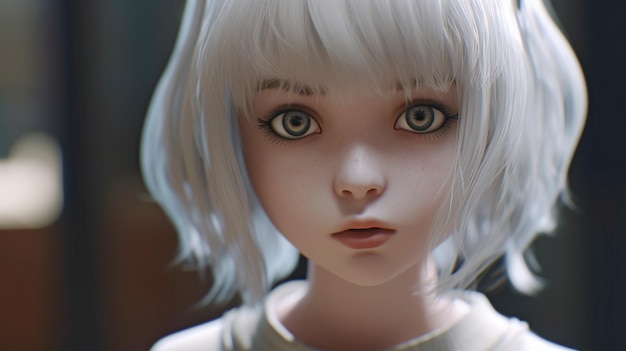 Anime een hyperrealistische pop van een dame Unreal Engine en Generative AI