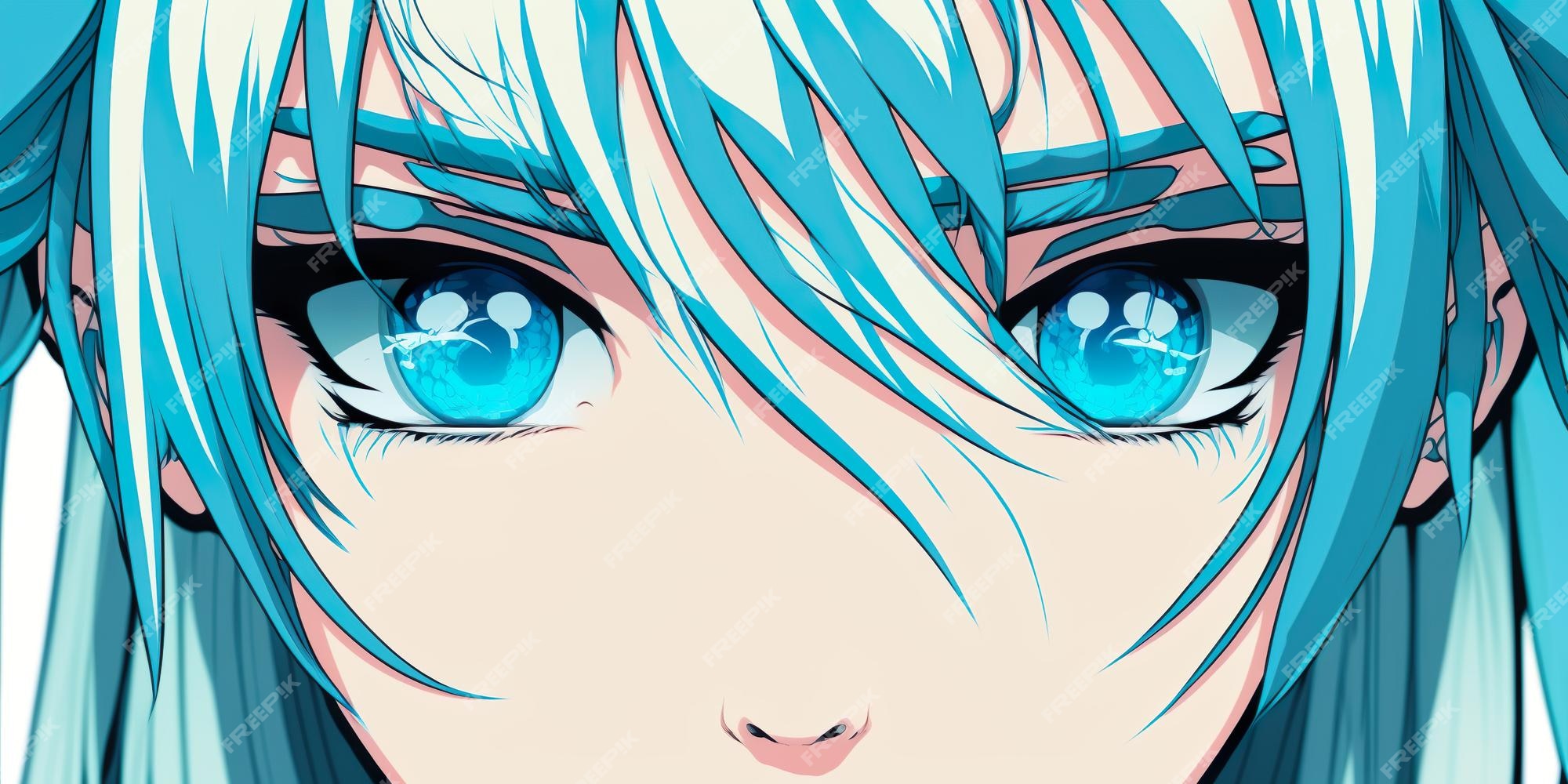 Emotions Blue Eyes Of Anime Manga Girls Stock Illustration