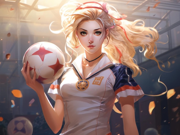 Anime Female Soccer Player