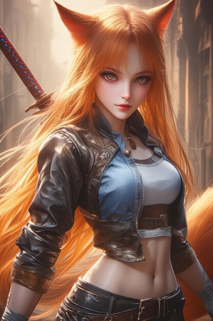 anime female warrior character