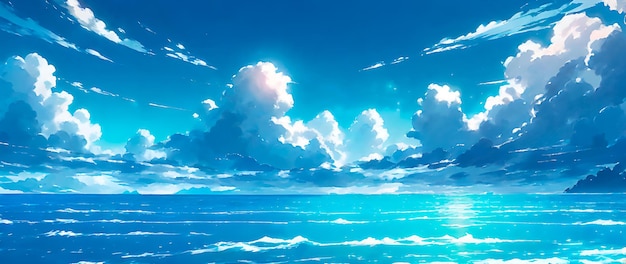 Tropical island in the sea. Anime wallpaper. AI Stock Illustration | Adobe  Stock