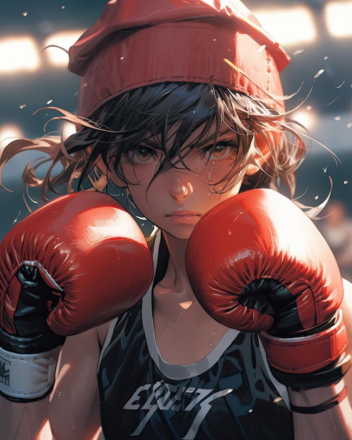 Premium Photo | Anime boxing cartoon neon