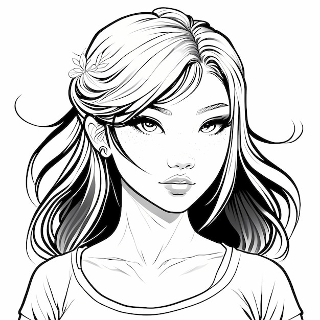 Photo anime girl coloring page