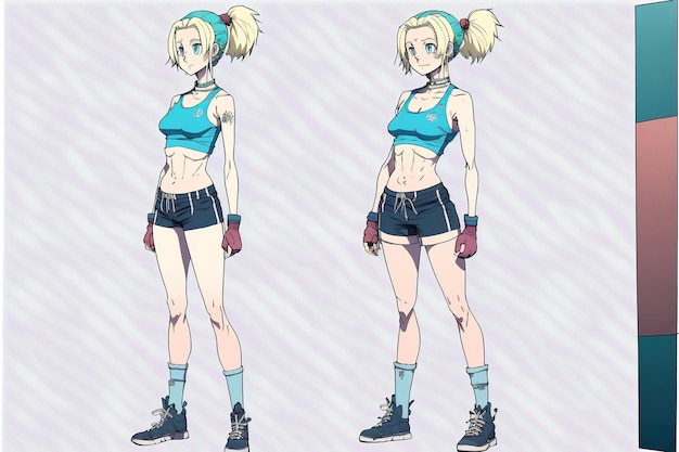 Foto ragazza anime impegnata nel fitness