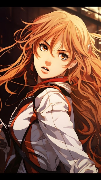 Anime Girl orange hair Wallpaper 1970s anime picture