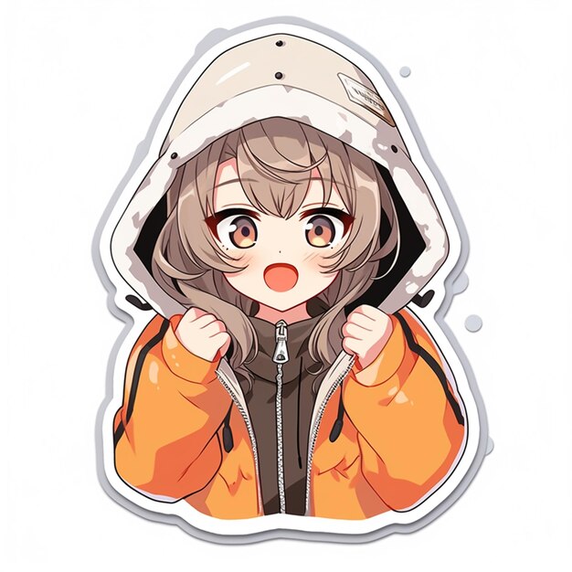 Premium AI Image  a drawing of an anime character with a hoodie on it